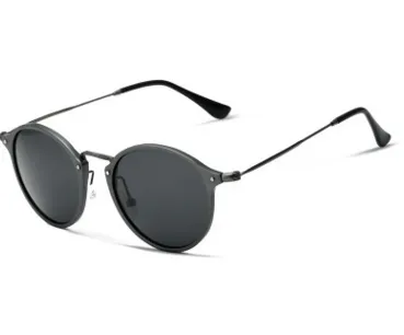 Marke Designer Fashion Unisex Sonnenbrille Polarisierte Beschichtung Spiegel Sonnenbrille Runde Black - Shop at LoveMi
