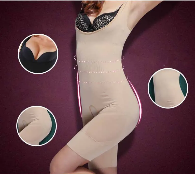 Women Body Shaper Slimming Underwear Vest Bodysuits Shapewear Tummy Control Underbust - Skin