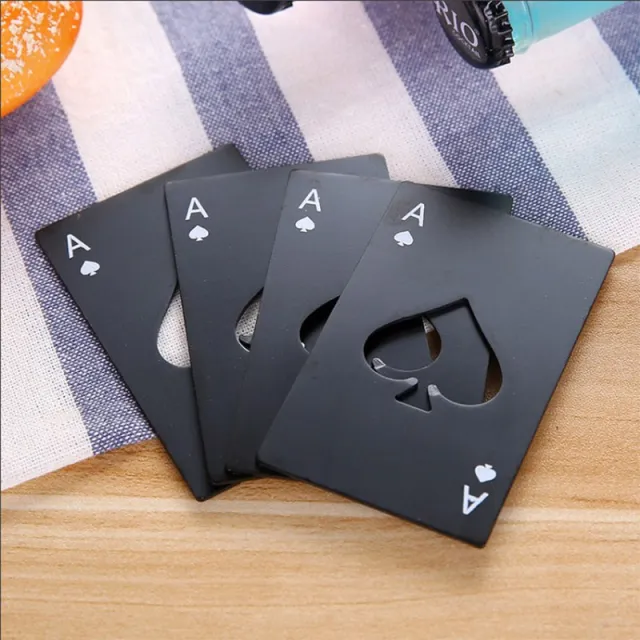 Poker Card Beer Bottle Opener Stainless Steel Credit Card Bottle Openers Card of Spades Practical Bar Kitchen Tools Black - Shop at LoveMi