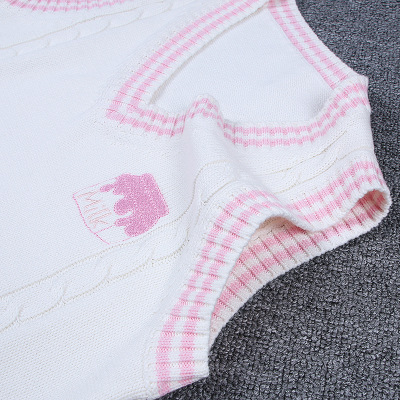 Strawberry Milk Embroidery British School Uniform V-Neck Vest Japanese JK Sleeveless Sweater Cotton Tops