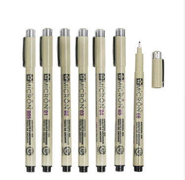 pack of 7 Sakura Pigma Micron needle for sketch pen assorted styles
