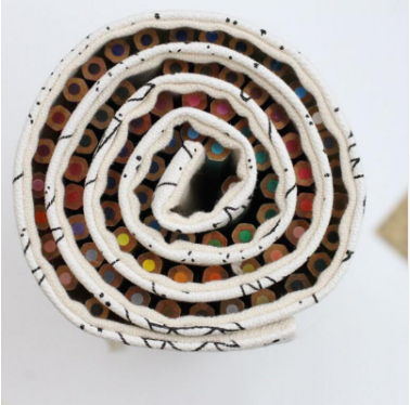 Holes Big Capacity Pencil Case School Canvas Roll Pouch Colored Pencils Box Constellation Sketch Brush Pen Bag 3