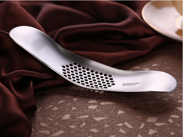 Stainless steel garlic press
