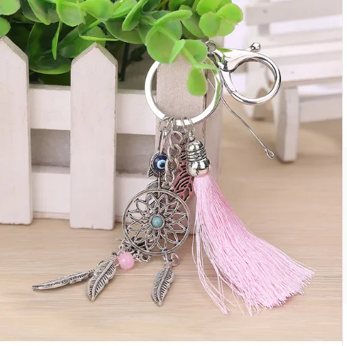 foreign trade explosion models dream catcher Dreamcatcher simple fashion green beads key ring pendant