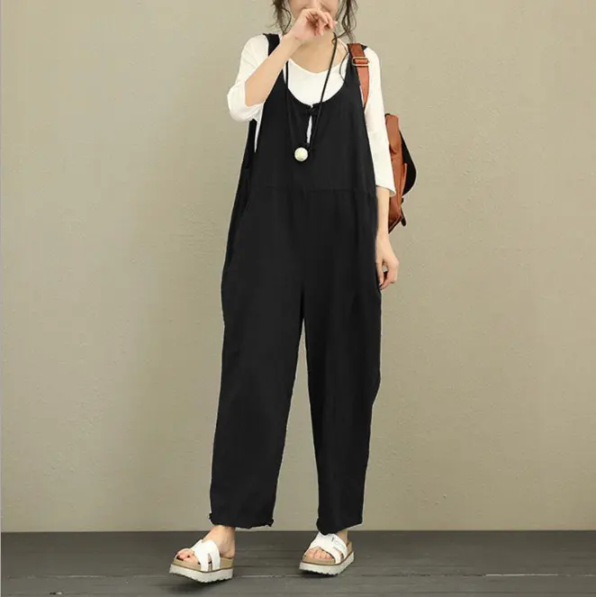 Bib Plus Fat Size Women's Loose Casual Pants Bib