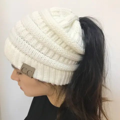Knitted Ponytail Hat