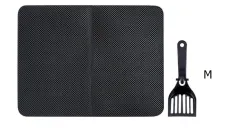 Small Medium Large Waterproof Cat Litter Mat Pad Black Cats Litter Trapper Double Layer Nonslip EVA Protect Floor Feeding Mats - M With Shovel - View 1
