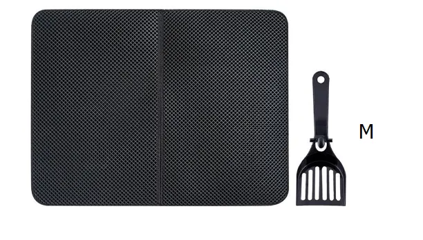Small Medium Large Waterproof Cat Litter Mat Pad Black Cats Litter Trapper Double Layer Nonslip EVA Protect Floor Feeding Mats M With Shovel - Shop at LoveMi