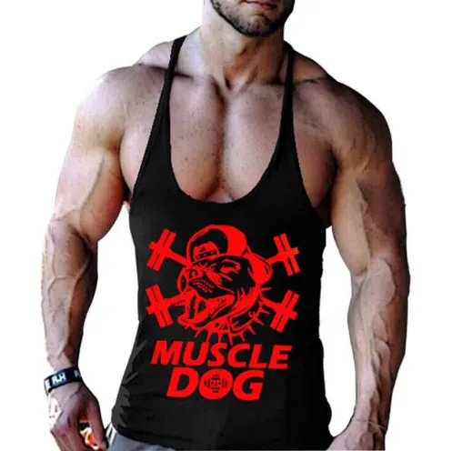 Cartoon Tee Tops Bodybuilding Fitness Vest Men Top Workout