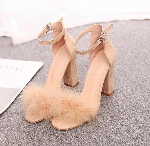 Fur SuedeToe Pumps - Beige