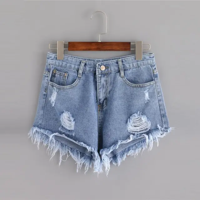 Distressed Tassel Denim Shorts - Shop at LoveMi