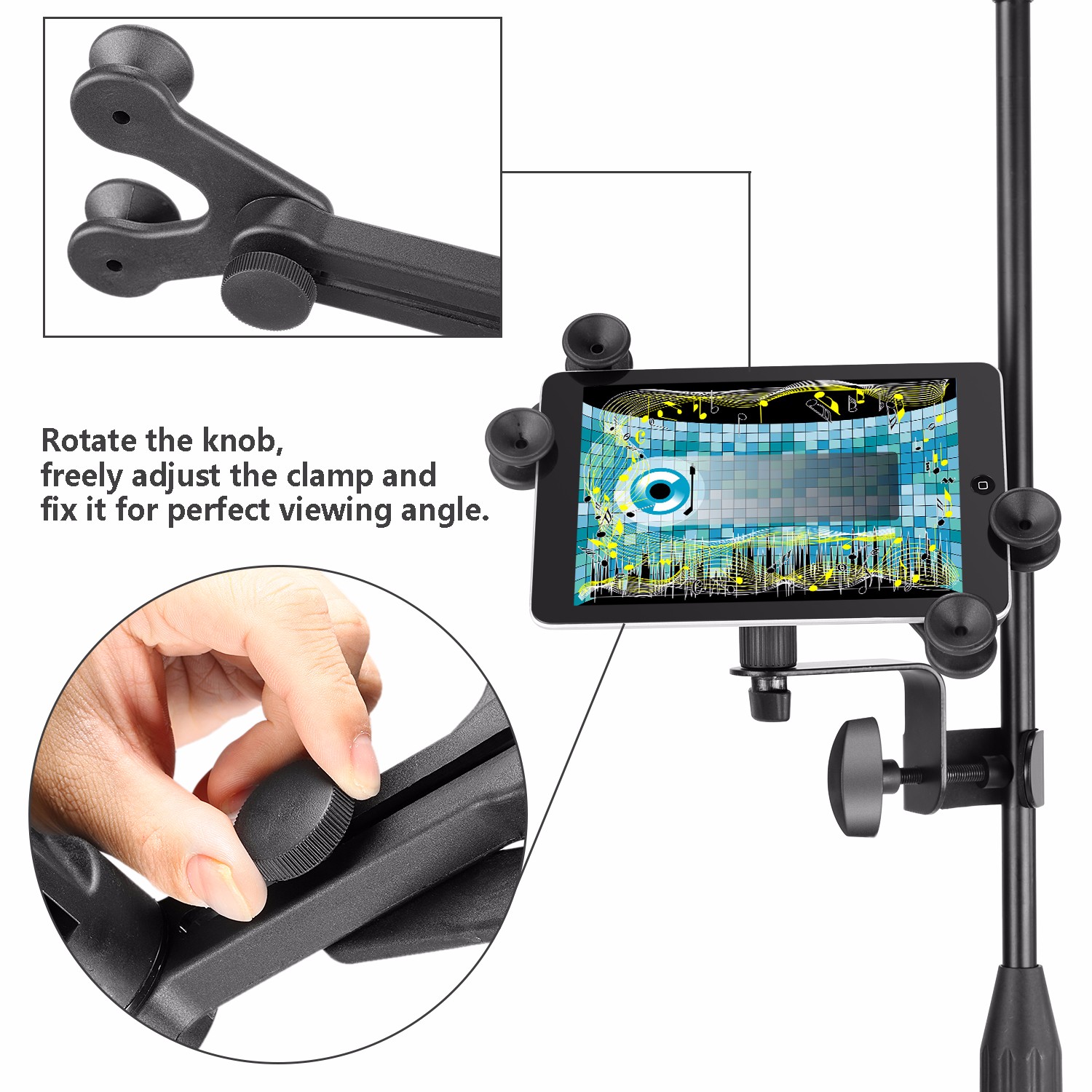 Compatible with Apple , Neewer 6-11 inches Adjustable Music Mic Microphone Stand Tablet Holder 6