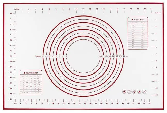 40x60cm Large Size Of Silicone Baking Mat - Red