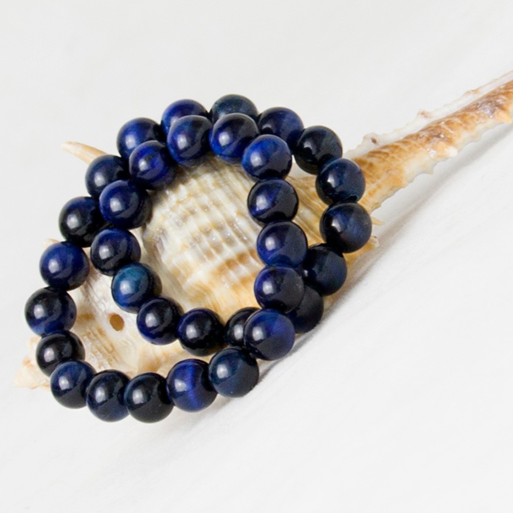 Ethnic Style Men And Women Blue Tiger Eye Stone Bracelet