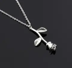 Fashion leaf necklace - Silver - View 1