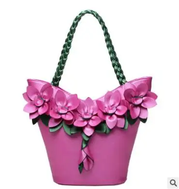 BIRDS Women Tote Designer Bag Leather Handbag Flower Composite