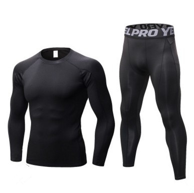 Men’s Fitness Running Compression Training Suit Tights Long-sleeved Shirt Pants Leggings Sports Suit Fitness Sportswear