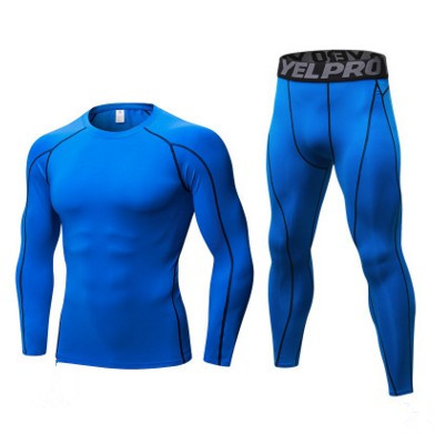 Men's Fitness Running Compression Training Suit Tights Long-sleeved Shirt Pants Leggings Sports Suit Fitness Sportswear — foto 3