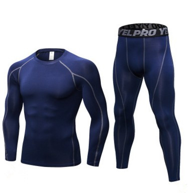 Men's Fitness Running Compression Training Suit Tights Long-sleeved Shirt Pants Leggings Sports Suit Fitness Sportswear — foto 5