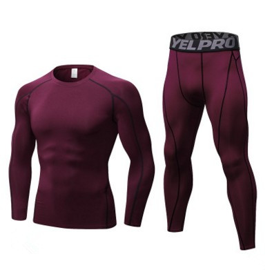 Men's Fitness Running Compression Training Suit Tights Long-sleeved Shirt Pants Leggings Sports Suit Fitness Sportswear — foto 11