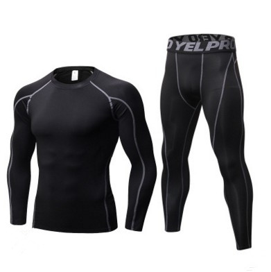 Men's Fitness Running Compression Training Suit Tights Long-sleeved Shirt Pants Leggings Sports Suit Fitness Sportswear — foto 7