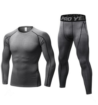 Men's Fitness Running Compression Training Suit Tights Long-sleeved Shirt Pants Leggings Sports Suit Fitness Sportswear — foto 9