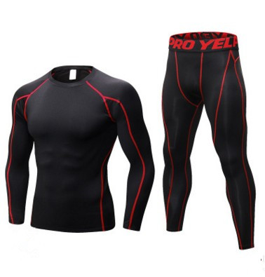 Men's Fitness Running Compression Training Suit Tights Long-sleeved Shirt Pants Leggings Sports Suit Fitness Sportswear — foto 10