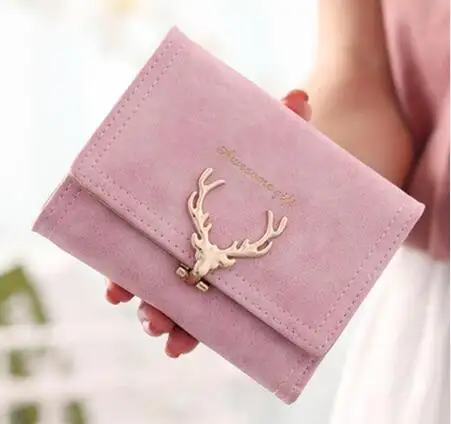 Korean Fashion Frosted Deer Woman Bag Multi Card Holding