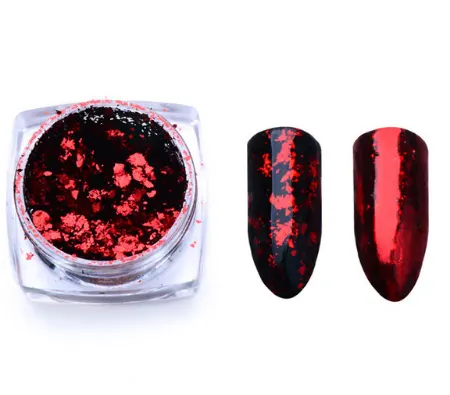 Aluminio Nail Flakes Lentejuelas Polvos De Maquillaje Espejo Mgico