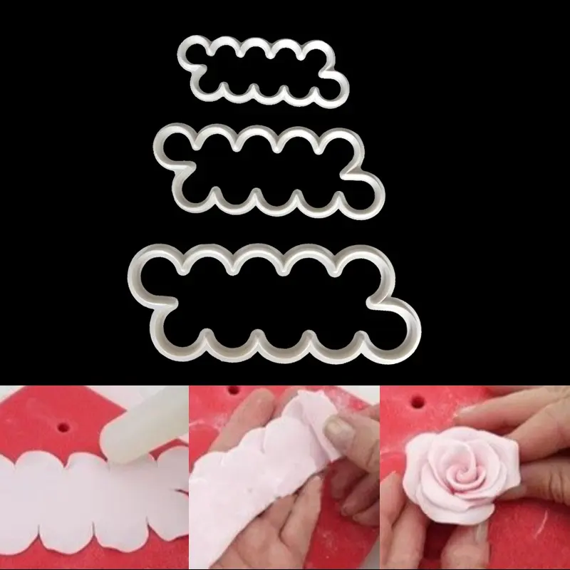3 Pcs Set Rose Flower Cake Mold