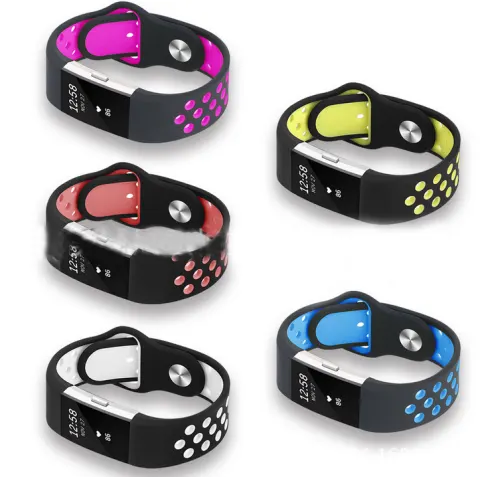 Fitbit Strap Charge2 Monochrome Round Hole Silicone