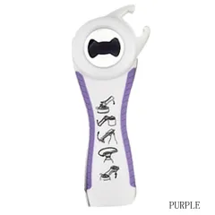 5 in 1 Creative Multifunction Stainless Steel Can Opener Beer Bottle Opener - Purple - View 1