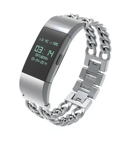Stainless Steel Double Chain Fitbit Charge 2