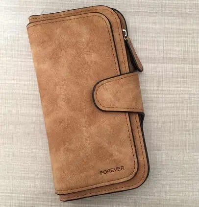 Brand Leather Women Wallet Design Hasp Solid Color Card Bags Long Female Purse 4 Colors Ladies Clutch Wallet Brown - Shop at LoveMi
