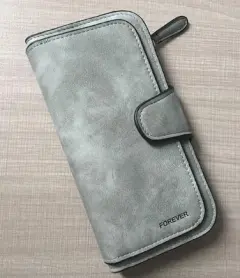 Brand Leather Women Wallet Design Hasp Solid Color Card Bags Long Female Purse 4 Colors Ladies Clutch Wallet - Grey - View 1