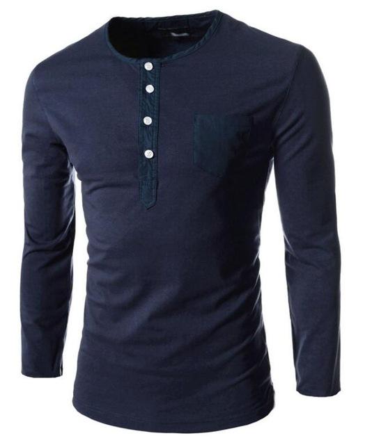 Solid Color Long Sleeve Vertical Cardigan Stand Collar Gentleman Bottoming Shirt Long Sleeve