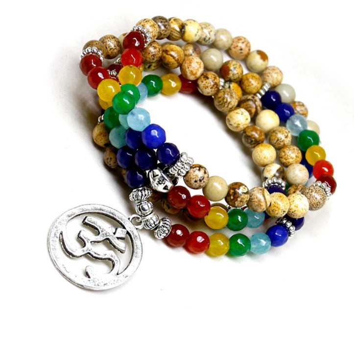Chakra Tibetan Bodhi Prayer Beads Mala Wrap Bracelet