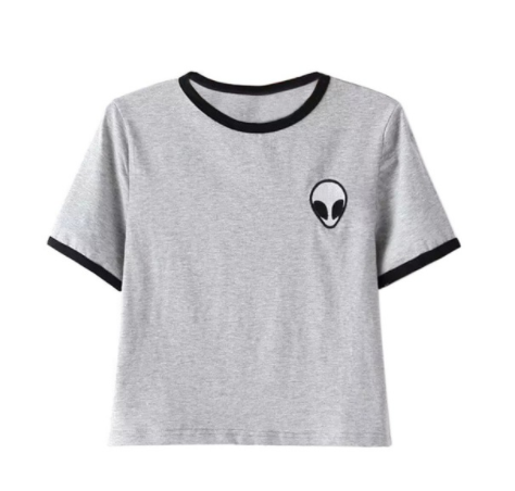 CROP TOP ALIEN MANCHES COURTES