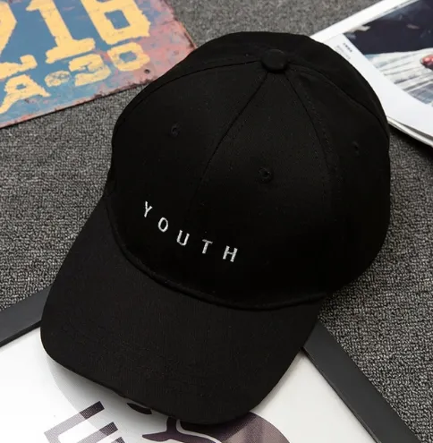 Unisexe Lettre Imprimé Solide Caps Hommes Femmes Anneau Hip Hop Casquette de baseball Coton Snapback Chapeau Black - Shop at LoveMi