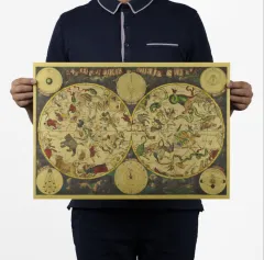 Ancient Constellation Map 12 Zodiac Kraft Paper Decorative Painting - View 1