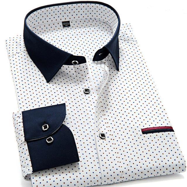Turn-Down Collar Polka Dot Print Casual Shirt — photo 1
