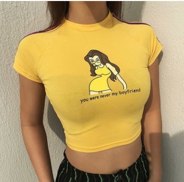 European station spring new women's wear letter printing short sleeve T-shirt