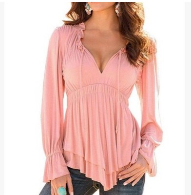 Double coat long sleeved V collar