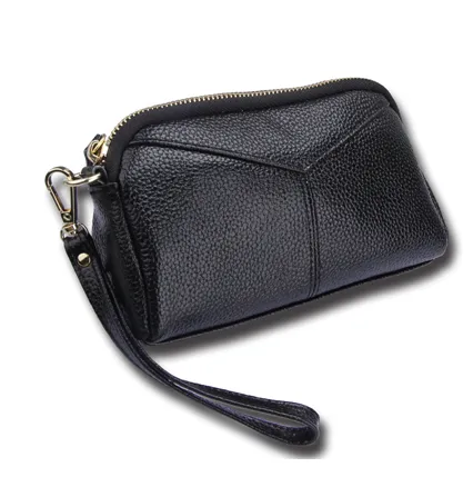 Genuine leather Casual Women Clutches - Black