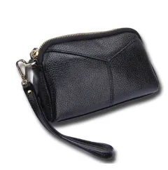 Genuine leather Casual Women Clutches - Black - View 1