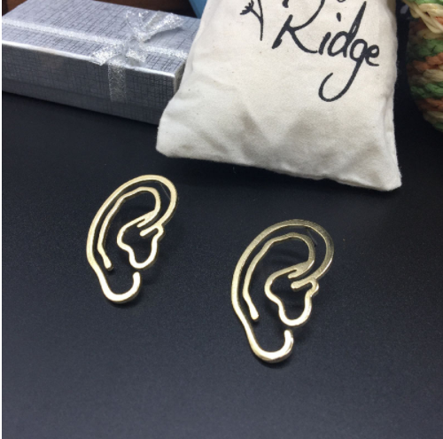 Japan and South Korea Harajuku design sense personality wild funny ear modeling earrings