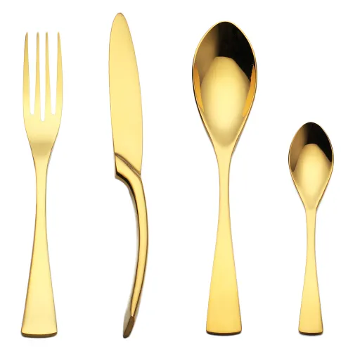 Set Black Stainless Steel Cutlery Korean Dinnerware Set Gifts Mirror Polishing Silverware Sets Scoop Knife and Fork Sets Gold - Shop at LoveMi