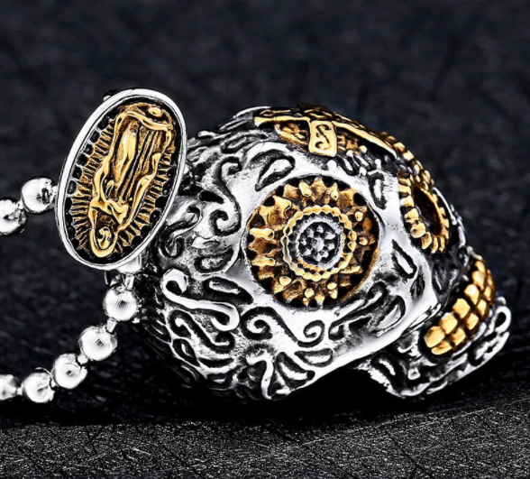 BEIER Cool Men's Gothic Carving Pendant Necklace Stainless Steel High Quality Detail Biker Skull Jewelry for man BP8-256