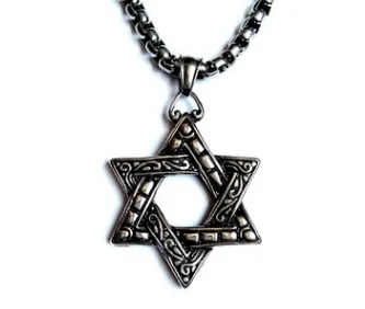 Vintage Hexagram Titanium Steel Pendant - Black