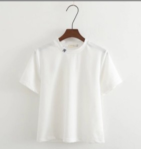 Spring And Summer Chinese Traditional Chinese Medicine Series Of White Embroidery T-shirts